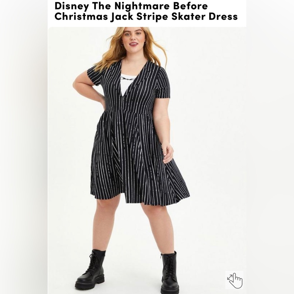 Disney The Nightmare Before Christmas Jack Stripe Skater Dress - Torrid size 2